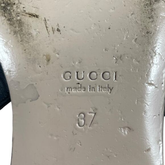 Gucci Zumi GG Interlocking Logo Pointed Toe Slingback Flats Black Size 37 - Picture 10 of 12